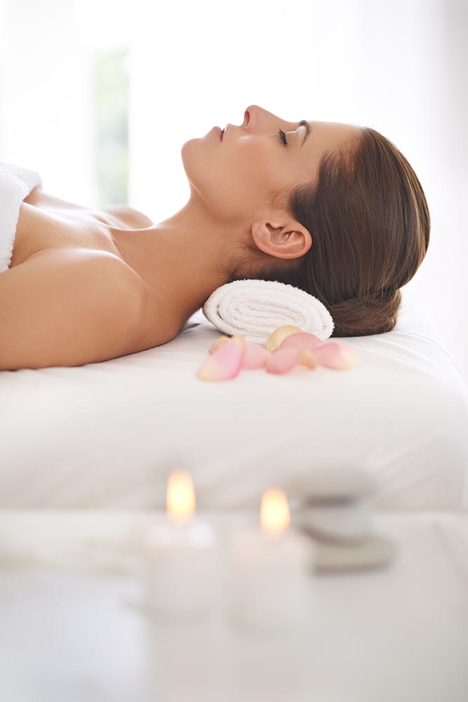 Spa amenities setup at home
